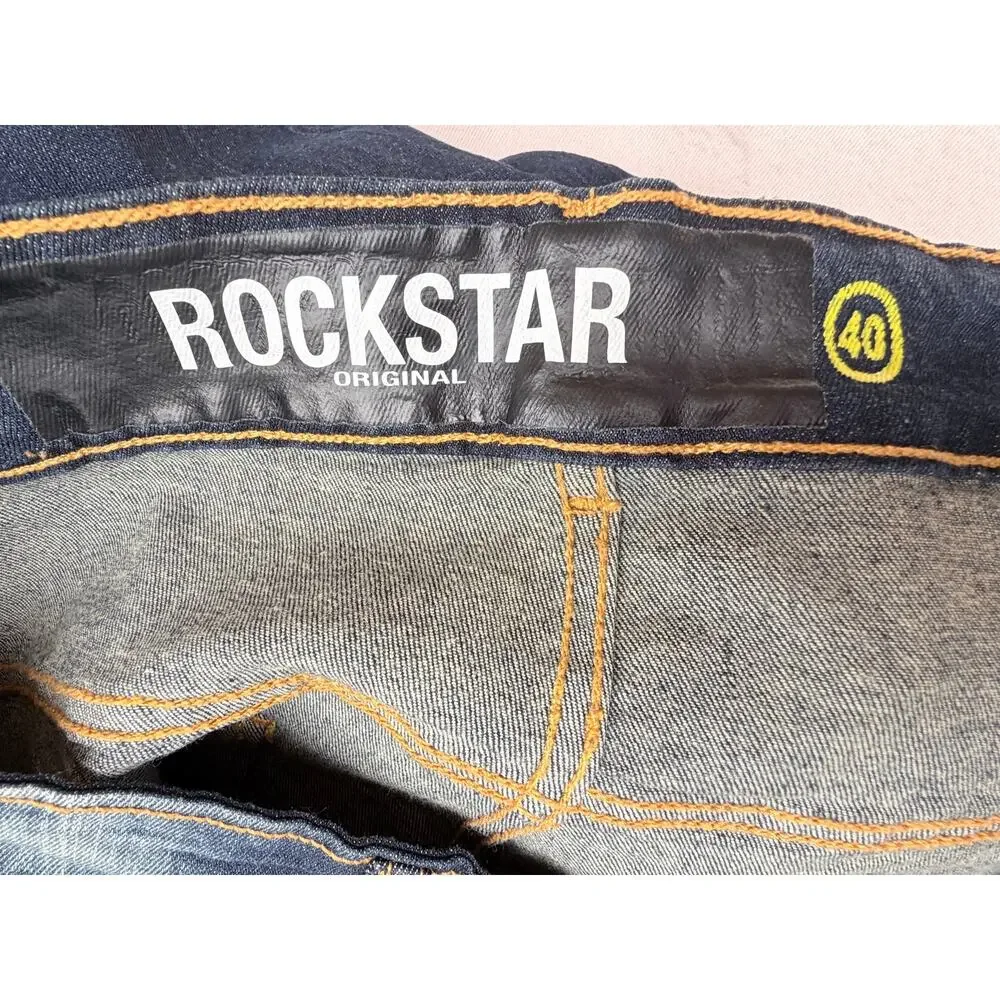 Rockstar Cargo Jeans Mens 40 Distressed Utility Denim